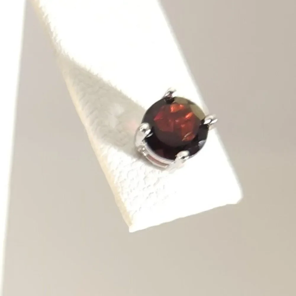 Garnet 6mm Round 2.9 cttw Post Earrings in Sterling Silver
